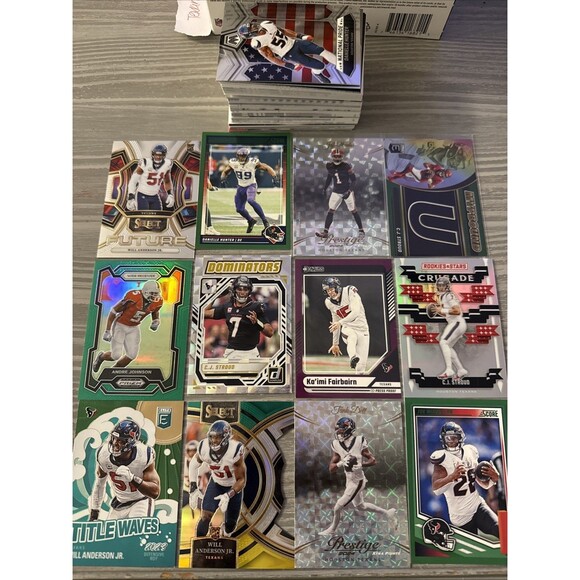 NFL Other - Houston Texans Football Card Lot Bundle- Approx. 100 Cards With Inserts